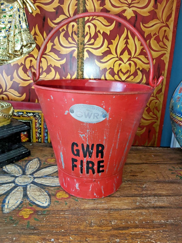 Large vintage gwr fire bucket - gwr,