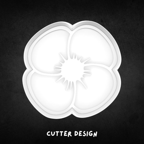 Poppy cookie cutter - cutter, stamp