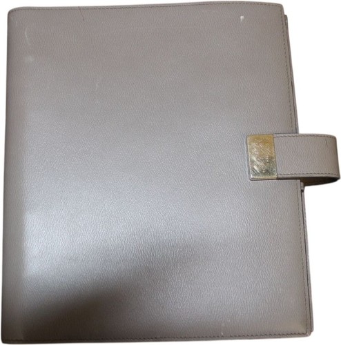 Smythson grey leather - grey, 6-ring