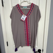 EMMYLOU HARRIS worn personal wardrobe Cover Up Tunic T-Shirt Dress S +AUTOGRAPH