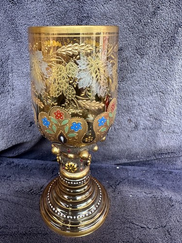 Antique 20cm bohemian goblet - antique,