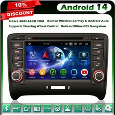 Android 14 64GB Car Stereo Sat Nav DVD For AUDI TT MK2 CarPlay DAB+ Wifi Canbus