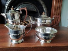 DAVIS DUFF GLASGOW VINTAGE/ANTIQUE 4 PIECE SILVER PLATED TEA SET