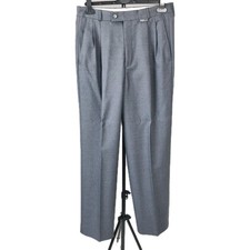Nortel Networks Men’s Grey Wool Blend Pleated Dress Trousers Waist 32 L31
