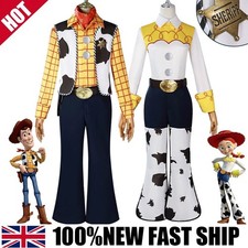 Toy Story 4 Cosplay Costume Woody Cowboy Jessie Outfit Hat Full Set Halloween UK
