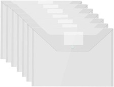 A4 Clear Plastic Popper Wallet Document Folder Organiser for School And Office