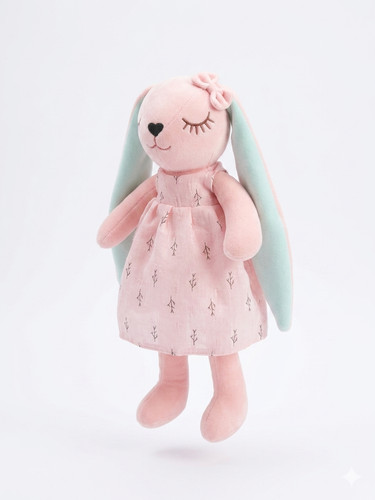 Pink plush bunny - plush, doll