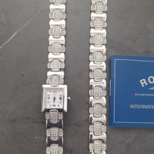 Rotary elite 10682 925silver hallmarked ex condition watch Working boxed papers 