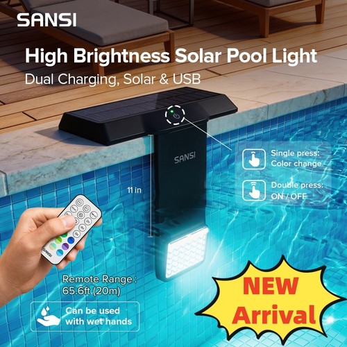 Sansi solar pool lights - sansi, ip68