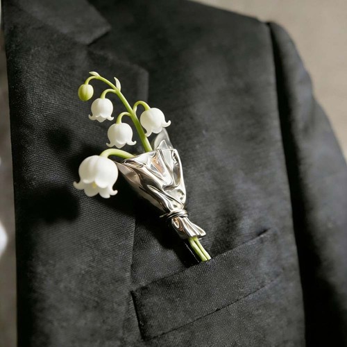 Silver metal glossy - glossy, bouquet