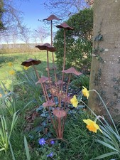 TALL BROWN METAL TOADSTOOL /