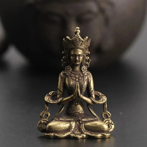 Brass buddha meditation statue - meditation,