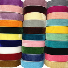 VELVET RIBBON - 9MM 16MM 25MM - NEAT EDGE WEDDING CHRISTMAS CRAFTS