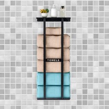 Towel Rack for Bathroom Iron Black Bathroom Accessories for RV SPA Salon