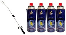Gas Burner Blaster Weed Wand Blowtorch Garden Torch Weeds Killer + 4 Refills