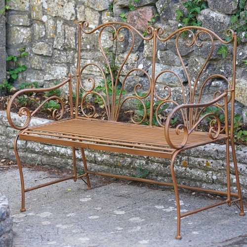 Wrought iron garden bench - garden, 2