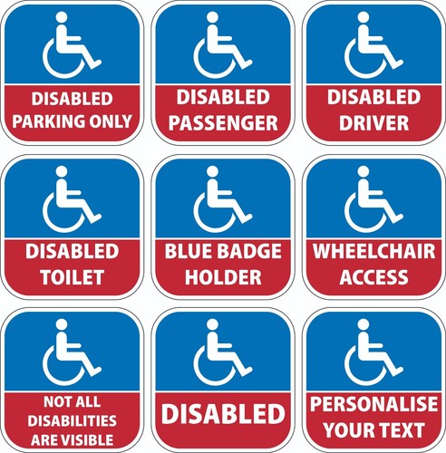 Disabled blue badge - x,