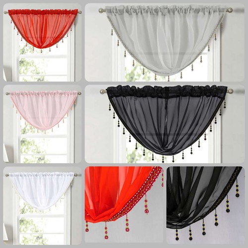 Plain beaded voile swags - voile,