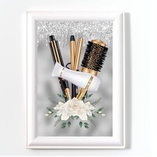 HAIR SALON PRINT WALL ART POSTER HAIRDRESSER PICTURE DIGITAL GLITTER NO FRAME A4