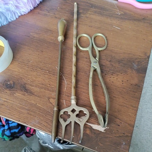 Brass toasting fork poker - toasting, &