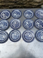 Set of 12 English Staffordshire  'Blue Willow' 6.5''-17cm Tea/Side Plates (SOB1B