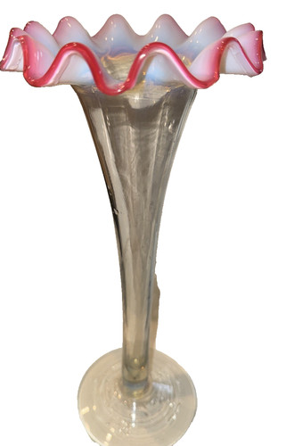Victorian glass trumpet vase - glass,