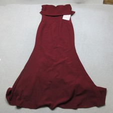 JARLO Blaze Strapless Maxi Dress Overlay Burgundy UK 14
