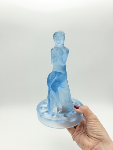 Art deco blue glass - blue,