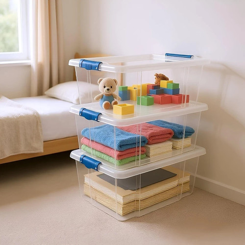 Clear plastic storage boxes - plastic,