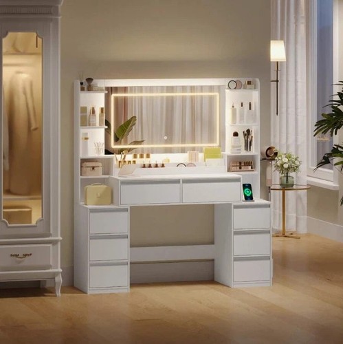 Dressing table with led mirror - table,