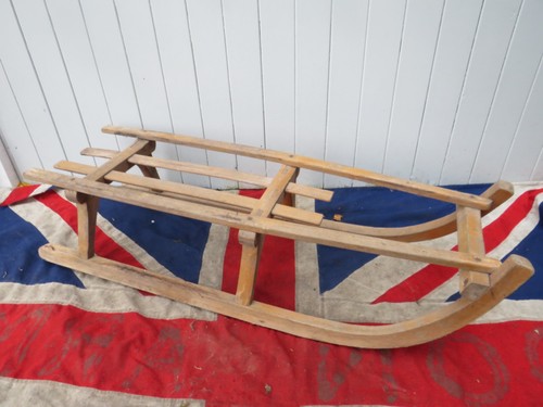 Antique vintage wooden sledge - antique,