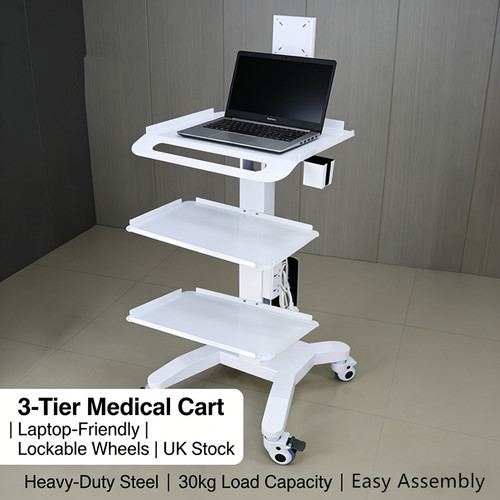 Dental scanner trolley - dental, 3-tier