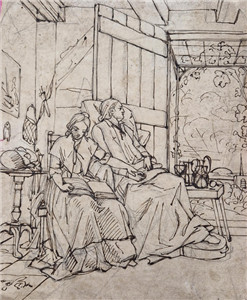 Irish art original pen ink - pen,