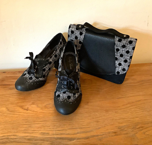 Ruby shoo black grey polka - ruby, dot