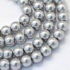 GLASS  FAUX PEARL BEADS ROUND