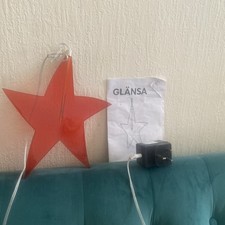 Large Ikea Glansa Christmas Decoration Red Acrylic Star Light Discontinued
