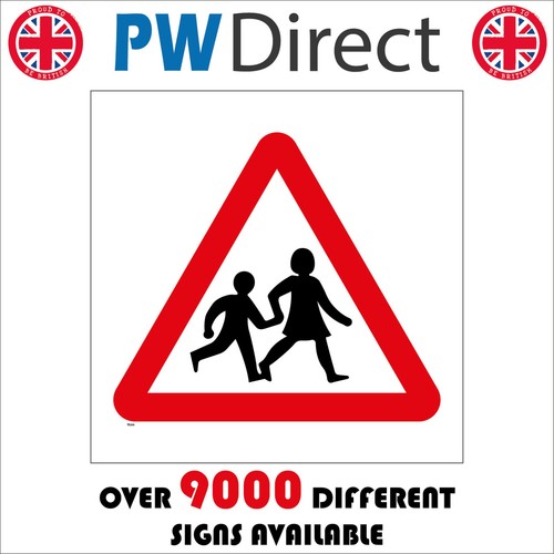 Sign children crossing road - sign,