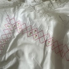 Laura. Ashley  Single White &pink 100% Cotton Duvet &pillowcase