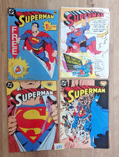 1988 SUPERMAN COMIC (UK ISSUE), Number 1, 2, 3 & 4. With free gifts.(Y277)