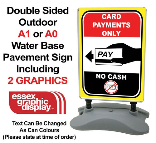 Card only cash sign - card, no
