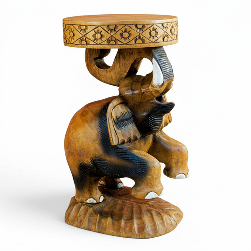 Wooden side table elephant - wooden,