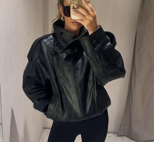 Zara black faux leather - black,