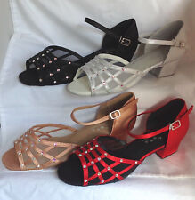 Ladies Black, Red, Tan, Silver Ballroom, Salsa, Latin Dance Shoes - UK Sizes 3-9