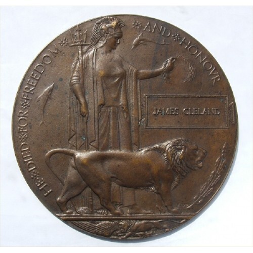 Ww1 death penny plaque james - ww1,