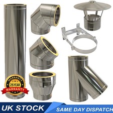 Twin Wall Insulated Flue Pipe HETAS Certified 6inch Wood Burning Multifuel