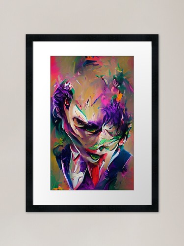 Joker painted framed - ai, art