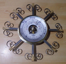 Shortland SB Compensated Barometer Ornate Metal Vintage Prop 60s Christmas Gift
