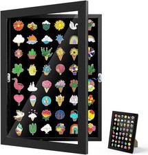 Pin Badge Display Case,20 X 15cmShadow Box with Clear Lid,Pin Collection Displa