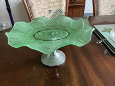 Glass Cake Stand With Metal