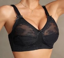 Triumph Style Lace Wireless Bullet Bra with 3 x Bow Detail - Full Coverage #1